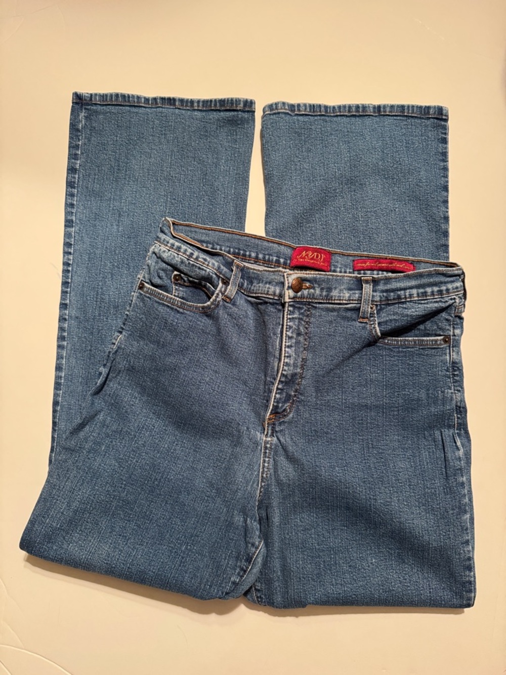 NYDJ Women's Flare Wide-Leg Jeans in Blue Denim